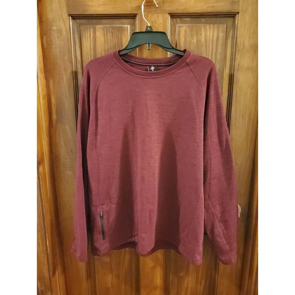 Members Mark‎ Tech Fleece Crew Shirt Maroon/red XLARGE With Pockets